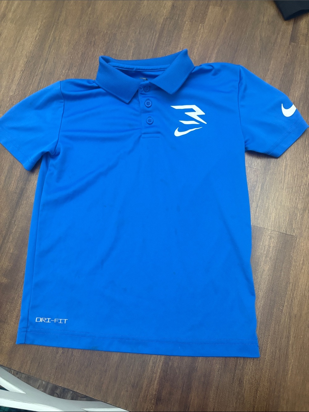 ✔️Nike Royal Blue Short Sleeve Dri-FIT Polo with White Swoosh